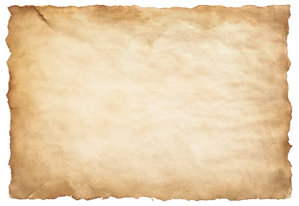 Starý Pergamen Papír List Vinobraní Starý Nebo Textura Izolované Bílém — Stock fotografie