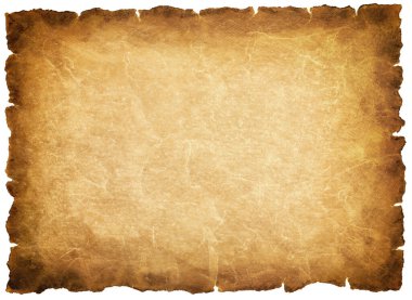 Eski parşömen kağıdı eski ya da doku beyaz arkaplanda izole edilmiş.