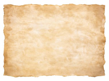 Eski parşömen kağıdı eski ya da doku beyaz arkaplanda izole edilmiş.
