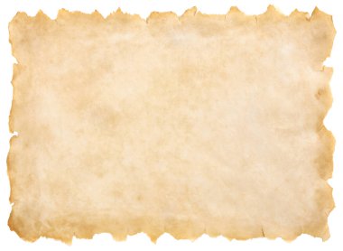 Eski parşömen kağıdı eski ya da doku beyaz arkaplanda izole edilmiş.