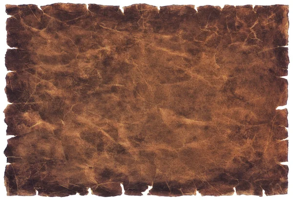 old parchment paper sheet vintage aged or texture isolated on white background.