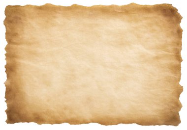 Eski parşömen kağıdı eski ya da doku beyaz arkaplanda izole edilmiş.