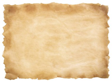 Eski parşömen kağıdı eski ya da doku beyaz arkaplanda izole edilmiş.