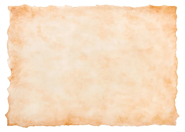 Starý Pergamen Papír List Vinobraní Starý Nebo Textura Izolované Bílém — Stock fotografie
