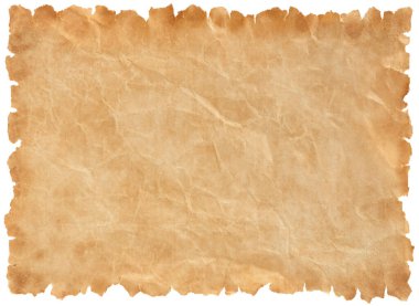 Eski parşömen kağıdı eski ya da doku beyaz arkaplanda izole edilmiş.