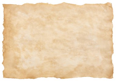 Eski parşömen kağıdı eski ya da doku beyaz arkaplanda izole edilmiş.