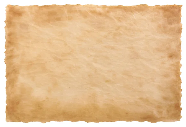 Старий Пергаментний Паперовий Лист Старовинного Віку Або Текстури Ізольовані Білому — стокове фото