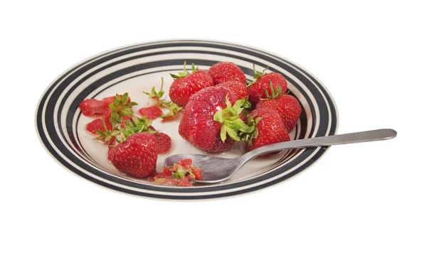 Plate Of Strawberries — Stock Photo, Image