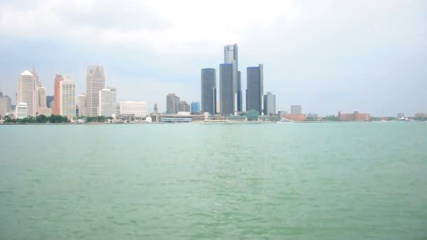 Detroit Skyline — Stok video