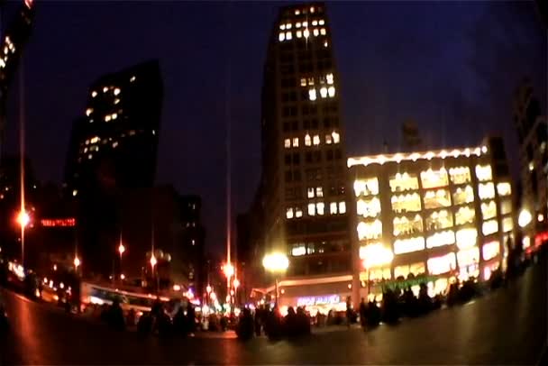 Union square in de nacht — Stockvideo