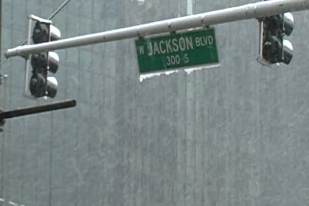 Jackson boulevard snö — Stockvideo