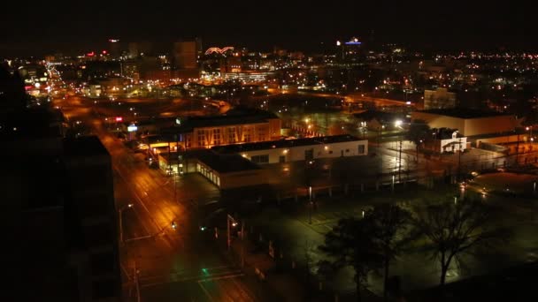 Waktu terbang malam Memphis. — Stok Video