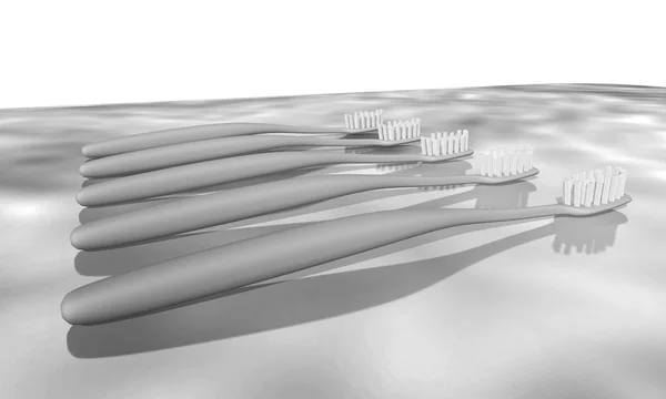 Mermer üzerinde diş fırçası — Stok fotoğraf