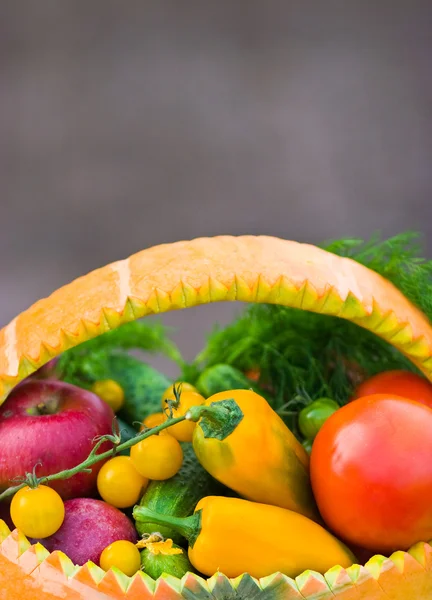 Many ripe vegetables and fruit — Stock Photo, Image