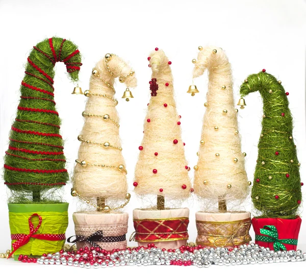 Árboles de Navidad hechos de sisal — Foto de Stock