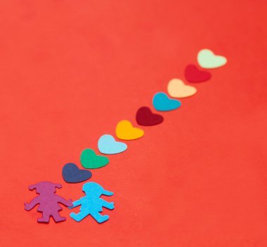 çok renkli kağıt erkek ve kız ile çok renkli kağıt ocaklar