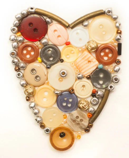 Botones coloridos corazón en —  Fotos de Stock