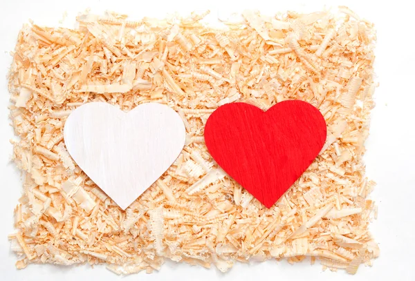 Hearts in the sawdust — Stock Photo, Image