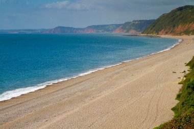 branscombe beach devon Sidmouth doğru bakıyor