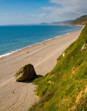 branscombe beach devon Sidmouth doğru bakıyor