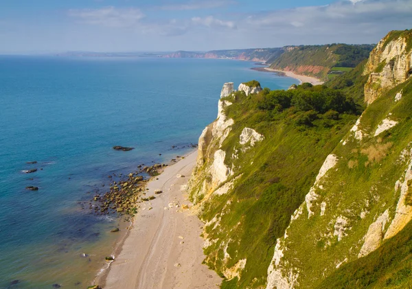 Praia de Branscombe olhando para Sidmouth — Fotografia de Stock