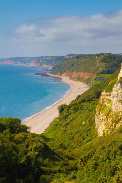 Branscombe playa Devon mirando hacia Sidmouth — Foto de Stock