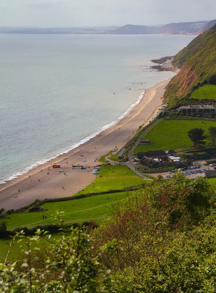 Branscombe spiaggia Devon dal sud-ovest costiera a piedi — Foto Stock