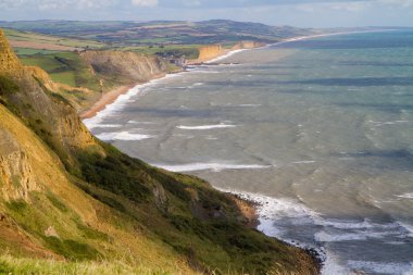 Dorset coast looking towards West Bay clipart