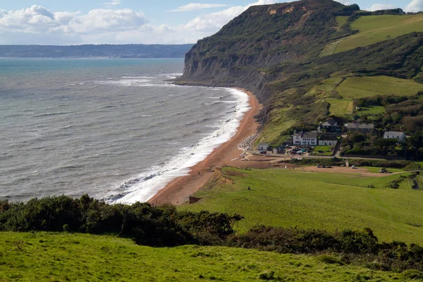 Praia de Seatown e caminho costeiro do Sudoeste Dorset — Fotografia de Stock