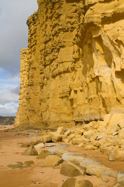 Sandstone cliffs West Bay Dorset — Stock Photo, Image