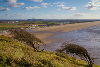 Brent knoll ve brean plaj brean somerset aşağı