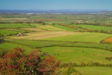 View from Brent Knoll Somerset to Bristol Channel clipart