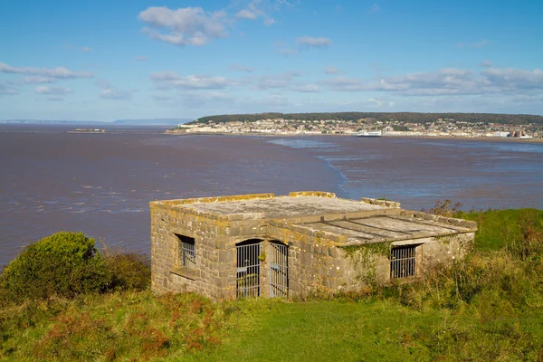 Weston-super-Mare tengerpart Brean Down fényképezett — Stock Fotó