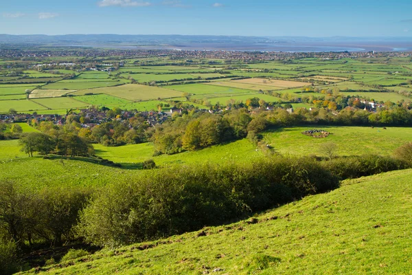 Vista desde Brent Knoll Somerset — Foto de Stock