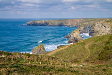 Güney Batı Kıyı yolu bedruthan Kuzey cornwall İngiltere İngiltere
