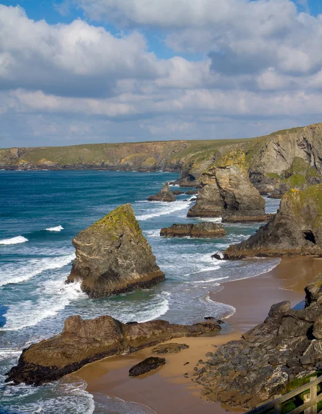 Bedruthan steg norra cornwall england Storbritannien — Stockfoto