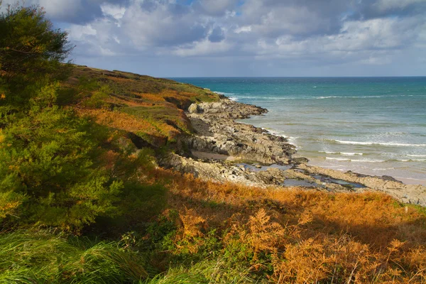 Podzim v Cornwallu pobřeží Anglie — Stock fotografie