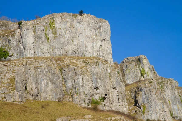 石灰石岩切达干酪峡谷萨默塞特英格兰 — 图库照片