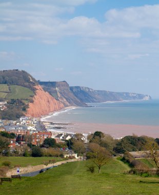 Sidmouth and coast Devon England clipart