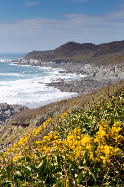 Plage de la baie de Woolacombe et côte Devon Vue Angleterre vers Morte Point — Photo