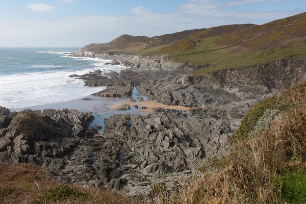 Caminho da Costa Sudoeste Woolacombe Devon Inglaterra em direção a Morte Point — Fotografia de Stock