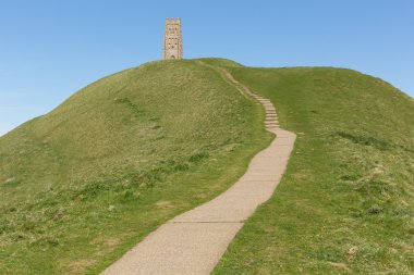 Glastonbury tor hill somerset İngiltere'ye giden yol