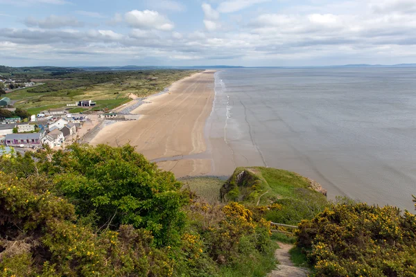 Pendine piasków plaży Południowej Walii Zatoka carmarthen — Zdjęcie stockowe