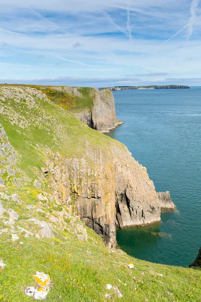 Lydstep Point Pembrokeshire Wales next to Tenby and Manorbier — Stock Photo, Image