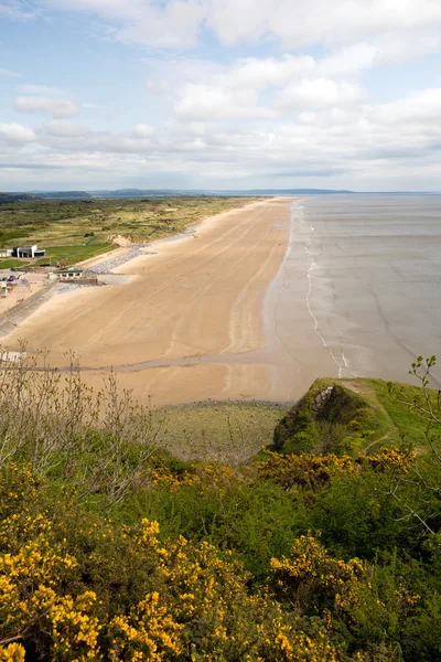 Pendine Sands beach South Wales between Laugharne and Saundersfoot — Stock Photo, Image