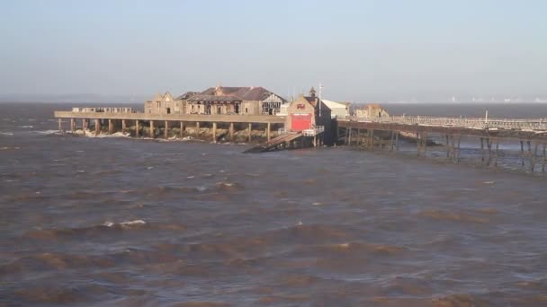 Birnbeck Pier Weston-super-mare Somerset — Stock Video