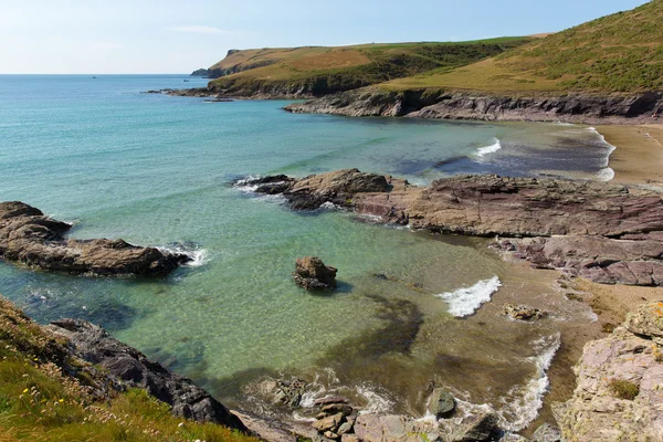 New Polzeath beach Cornwall coast England Великобритания . — стоковое фото