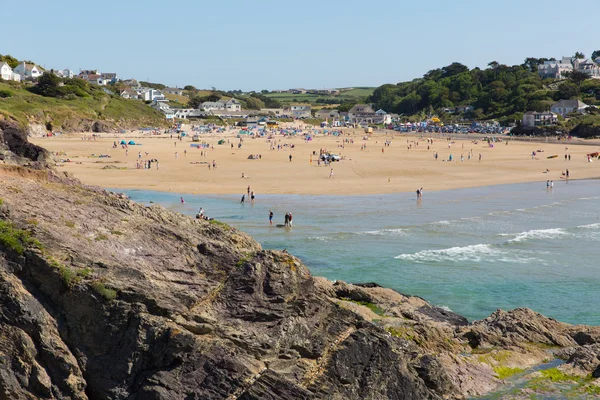 Polzeath beach Cornwall during the July heatwave — Stock Photo, Image