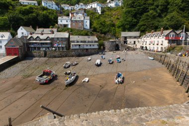 Clovelly devon İngiltere'de Temmuz sıcak hava dalgası sırasında