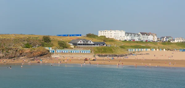 Cornwall beach bude během července heatwave — Stock fotografie